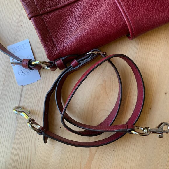 Coach Park Pebbled Leather Hobo Shoulder Bag in Oxblood NWT - Picture 8 of 8